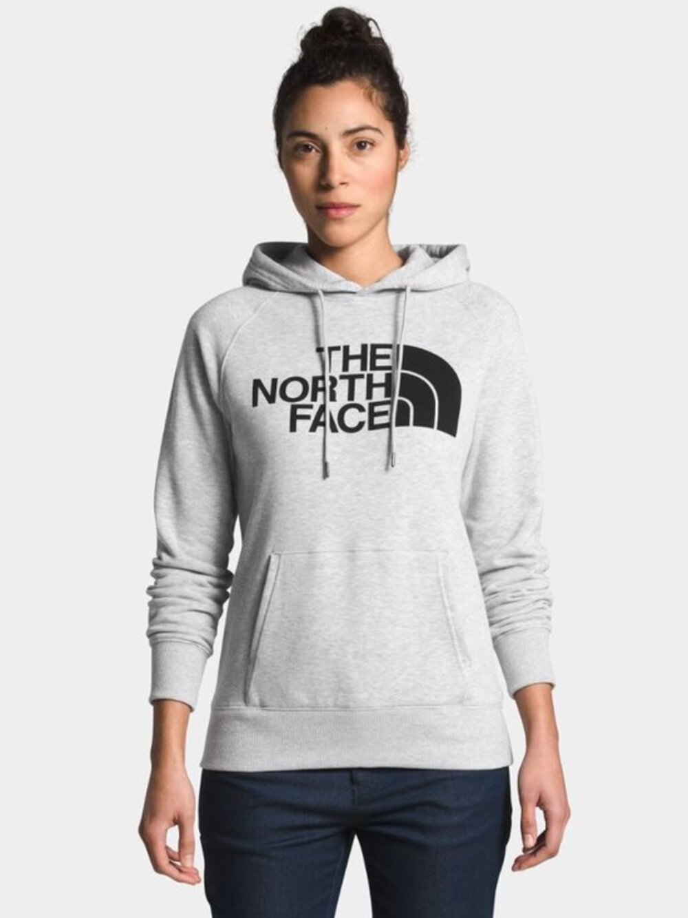 The North Face Logo Pullover Hoodie Gray With Black Women's Size Large